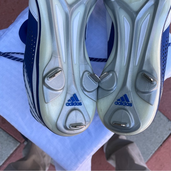 Adidas NWOB Power Alley 4 Size 14 US Metal Cleats Blue/White Baseball Shoes - Picture 11 of 12